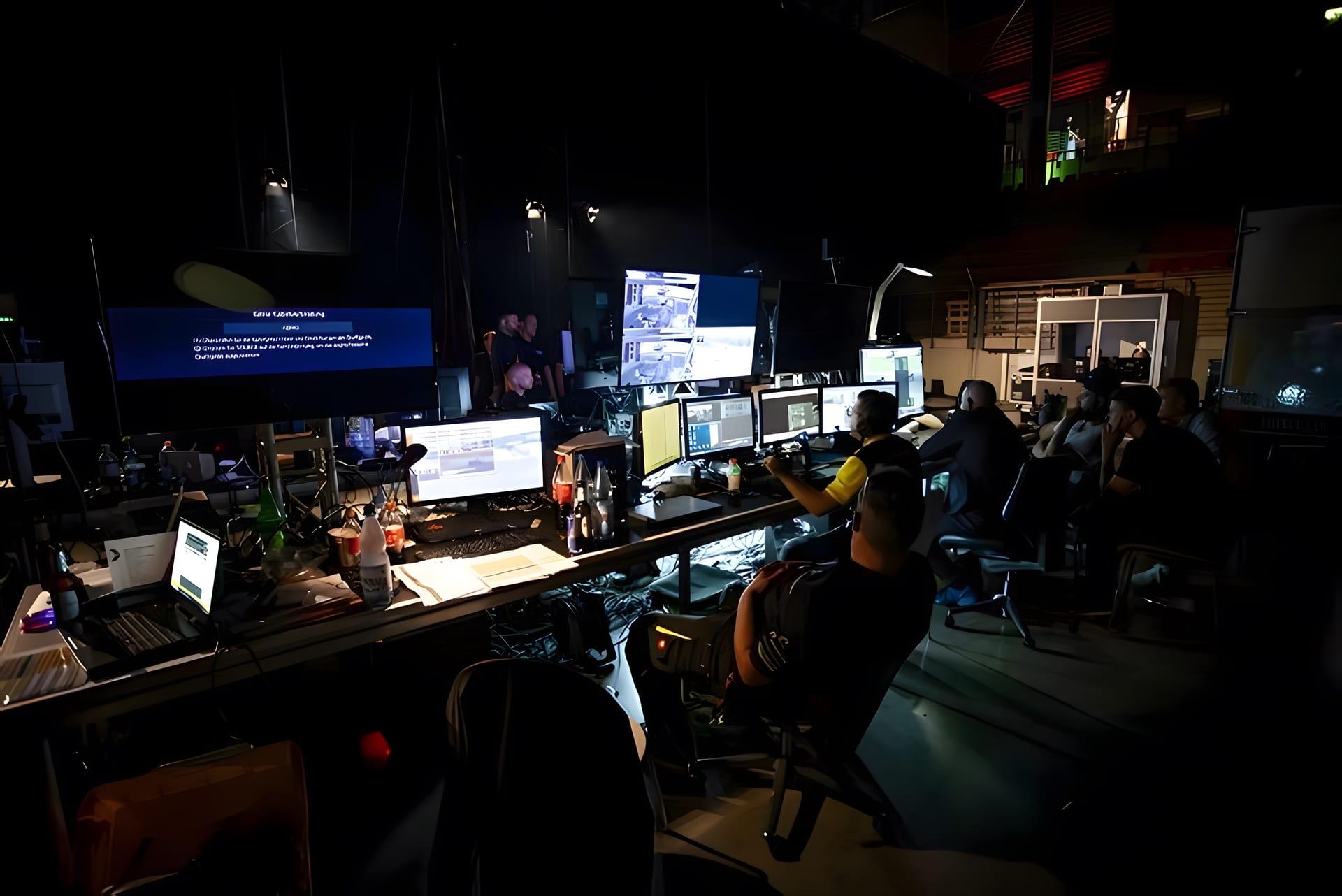 Equipe de produção de transmissões da Racespot