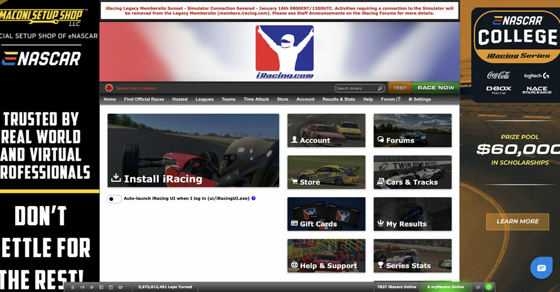 Farewell OG iRacing Members Site