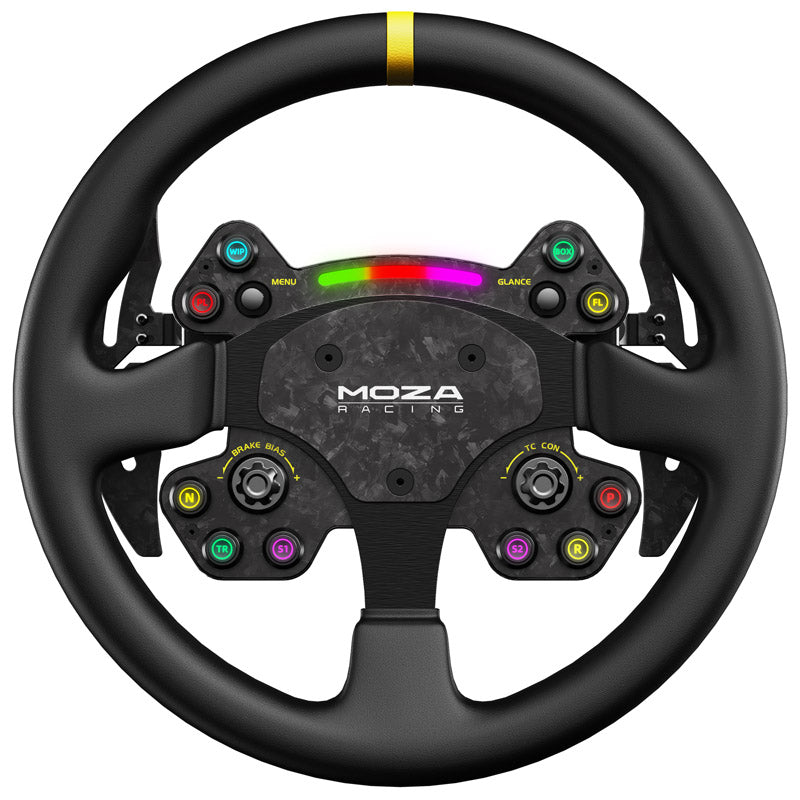 MOZA Racing RS V2 Steering Wheel, Round - Leather 33 cm