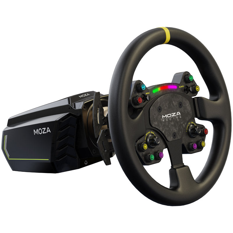 MOZA Racing RS V2 Steering Wheel, Round - Leather 33 cm